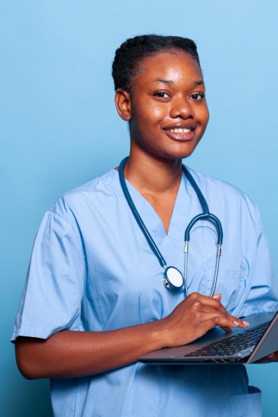 portrait-african-american-practitioner-nurse-smiling-camera